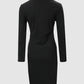 Rhinestone Decor Long Sleeve Bodycon Dress