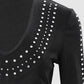 Rhinestone Decor Long Sleeve Bodycon Dress
