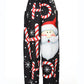 Christmas Santa Candy Print Pocket Design Wide Leg Pants