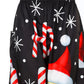 Christmas Santa Candy Print Pocket Design Wide Leg Pants