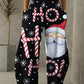 Christmas Santa Candy Print Pocket Design Wide Leg Pants
