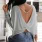 Beaded Strap Backless Twisted Top