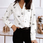 Graphic Print Long Sleeve Button Front Shirt