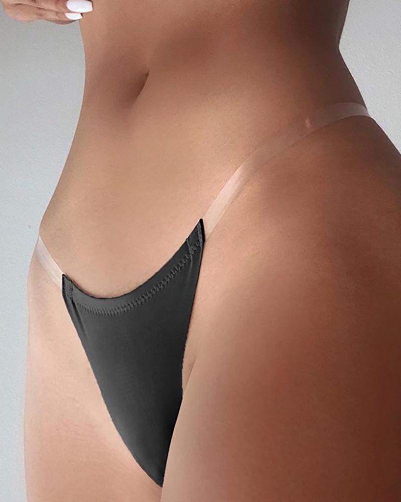 Transparent Strap Thong Panty