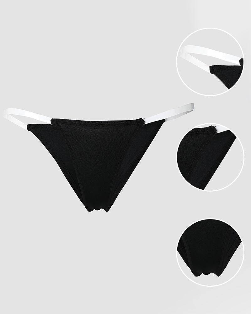Transparent Strap Thong Panty
