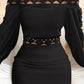Off Shoulder Hollow out Ruched Bodycon Dress