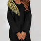 Angel Wings Pattern Contrast Sequin Casual Dress