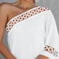 Contrast Lace One Shoulder Casual Dress