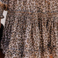 Cheetah Print Ruffles Long Sleeve Dress