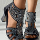 Hollow Out Rhinestone Decor Dance Heels