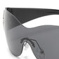 1Pair Trendy Shield Wrap Around Sunglasses Fashion Rimless Eyewear