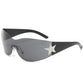 1Pair Trendy Shield Wrap Around Sunglasses Fashion Rimless Eyewear