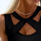 Hollow Out Criss Cross Tank Top
