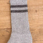 1Pair Striped Lined Winter Thermal Crew Socks