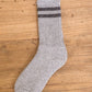 1Pair Striped Lined Winter Thermal Crew Socks