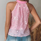 Tied Detail Allover Sequin Tank Top