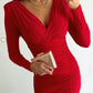Long Sleeve Ruched Asymmetrical Party Dress