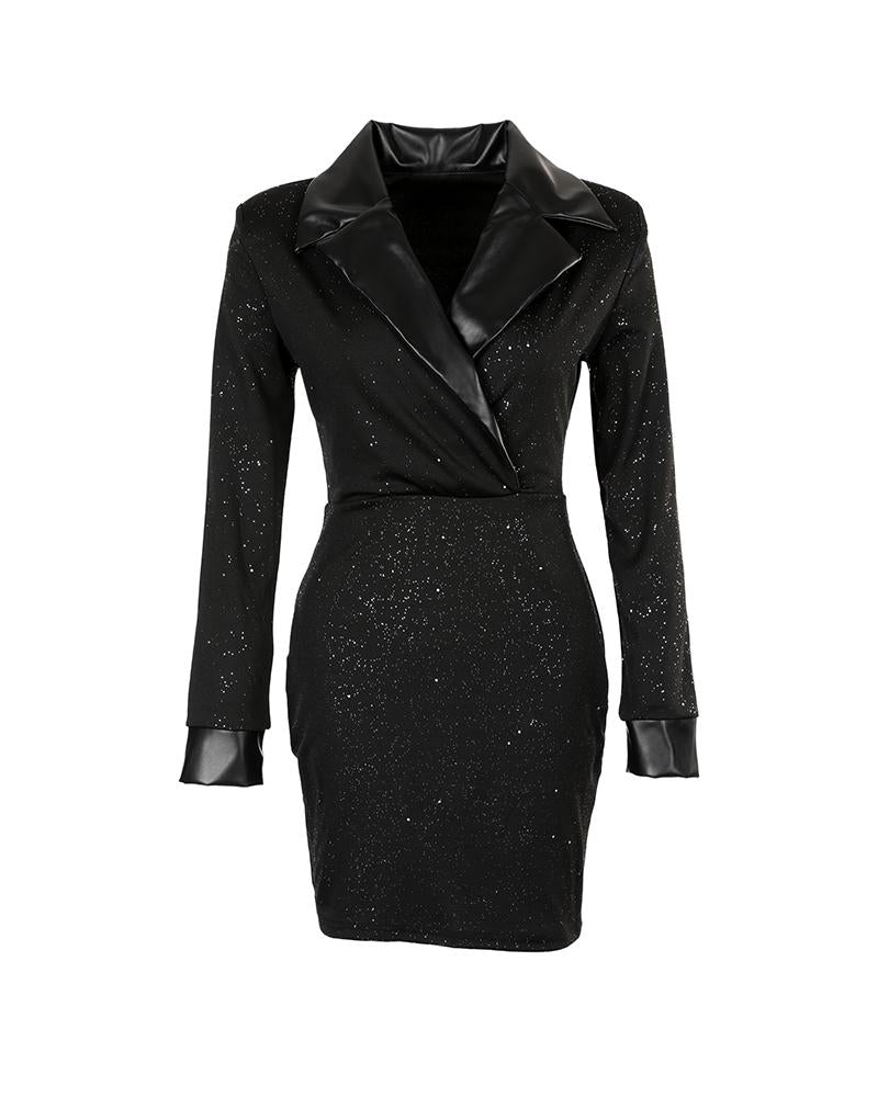 Glitter Long Sleeve Bodycon Dress