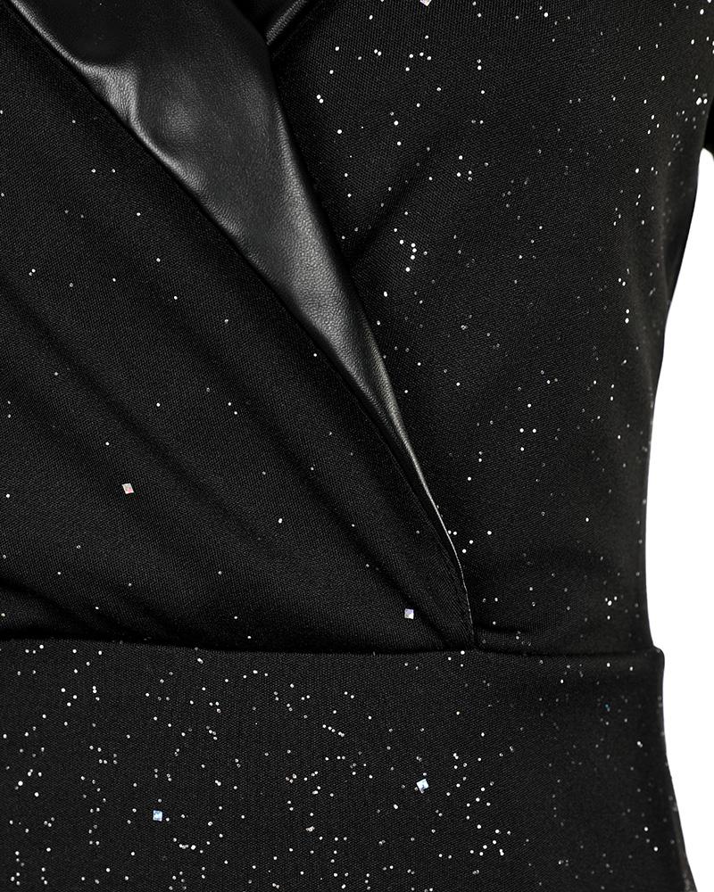 Glitter Long Sleeve Bodycon Dress
