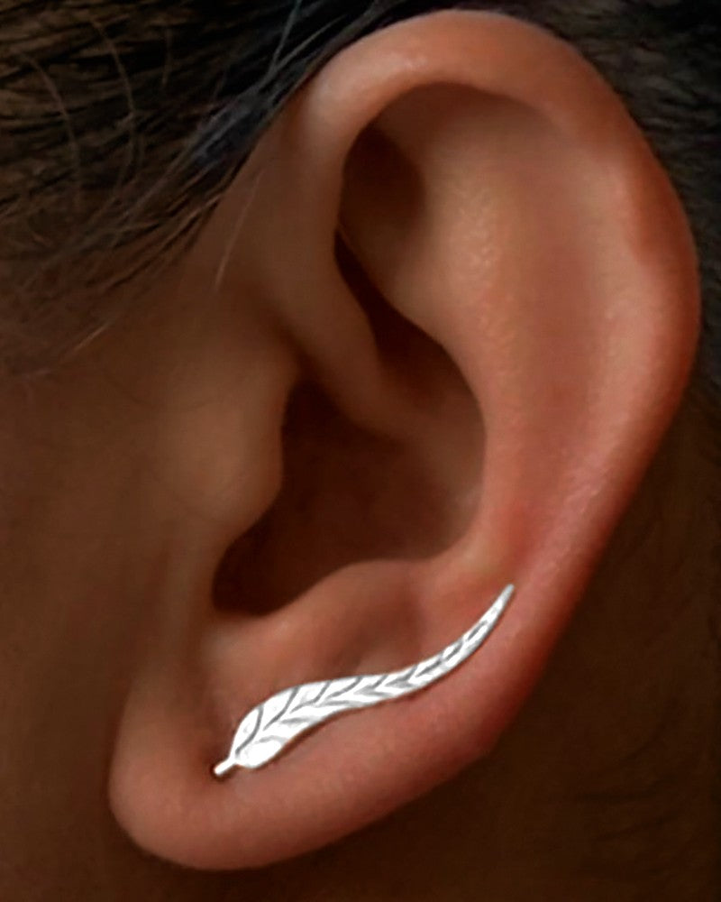 1Pair Minimalism Leaf Pattern Simple Earrings