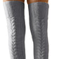 1Pair Over The Knee High Cable Knit Long Socks