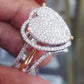 1pc Layered Double Heart Shaped Rhinestone Hollow Out Ring