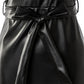 Buttoned Split Hem PU Leather Bodycon Dress