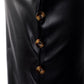 Buttoned Split Hem PU Leather Bodycon Dress