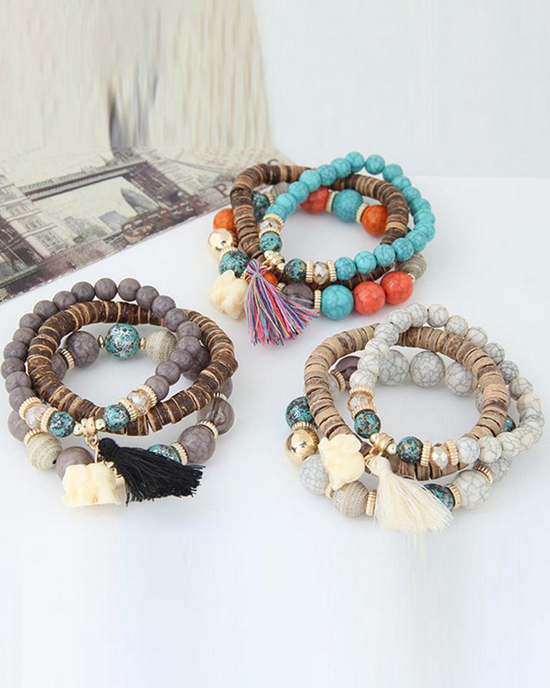 1pcs Bohemian Turquoise Beaded Multi layer Bracelet