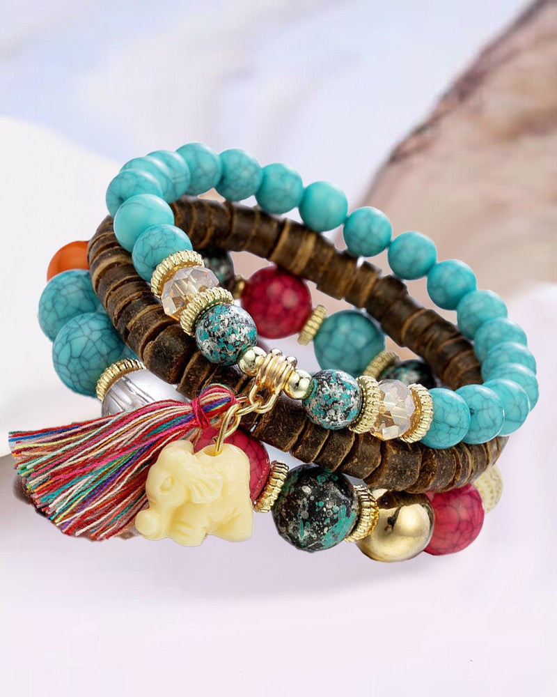 1pcs Bohemian Turquoise Beaded Multi layer Bracelet