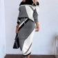 Geometric Print Mock Neck Sweatshirt & Drawstring Skirt Set