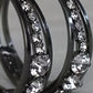 1Pair Exquisite Rhinestone Decor Large Circle Hoop Earrings