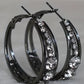 1Pair Exquisite Rhinestone Decor Large Circle Hoop Earrings
