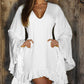 Ruffle Hem Bell Sleeve Casual Dress