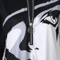 Abstract Figure Print Zip Front Long Sleeve Top