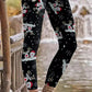 Christmas Tree Snowflake Elk Print Leggings