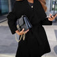 Long Sleeve Waterfall Neck Belted Coat
