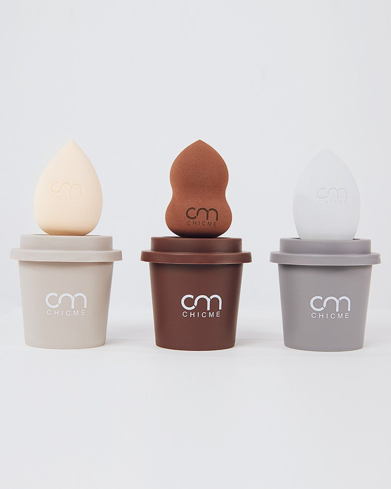 3PCS Triple Coffee Cup Makeup Sponge Set