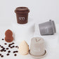 3PCS Triple Coffee Cup Makeup Sponge Set