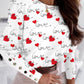 Colorblock Heart Love Print Buttoned Top