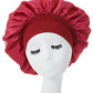 1pc Night Sleep Cap Wide Band Satin Bonnet For Curly Hair Care