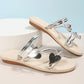Heart Pattern Multi Strap Beach Slippers