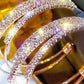 1Pair Sparkling Rhinestone Decor Hoop Earrings