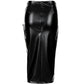 PU Leather Slit Lace up Skirt