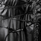 PU Leather Slit Lace up Skirt