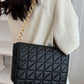 Flap Zipper Design Quilted Chain Strap Shoulder Bag