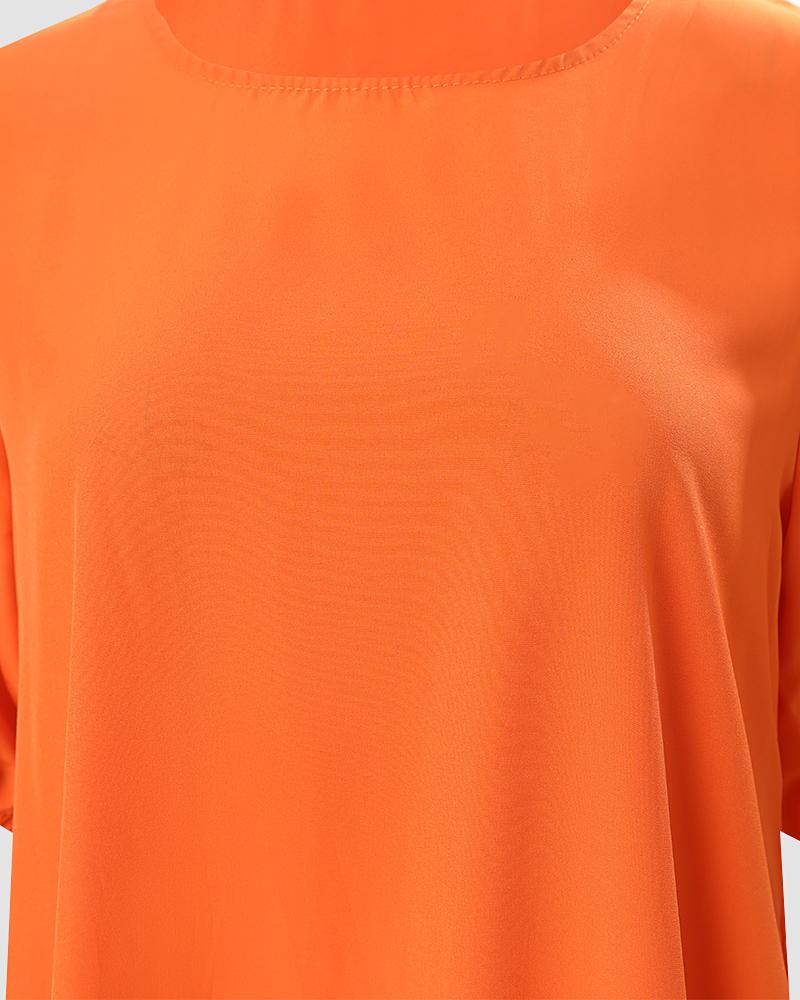 Puff Sleeve Casual T shirt Dress