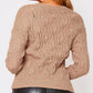 Long Sleeve Beaded Hollow out Knit Casual Sweater