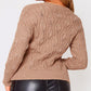 Long Sleeve Beaded Hollow out Knit Casual Sweater