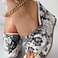 Vintage Floral Print Peep Toe Wedge Slippers